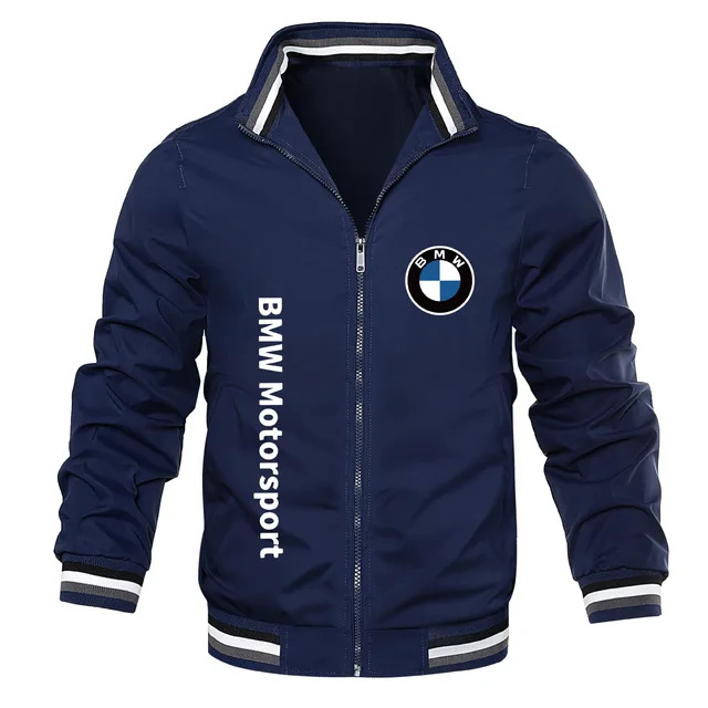 BMW Logo Zipper Jacket 2025 New Men's and Women's Riding Motorcycle Windproof Jacket BMW Printed Lapel Solid Color Jacket