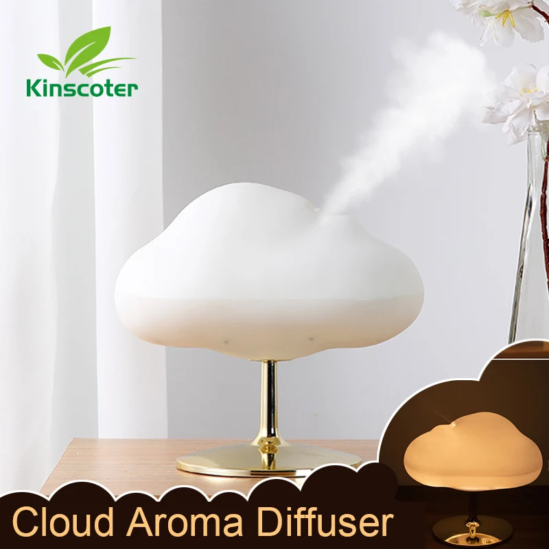 

Kinscoter Cloud Air Humidifier Aromatherapy Fragrance Essential Oil Diffuser Warm Colors Night Light Mode