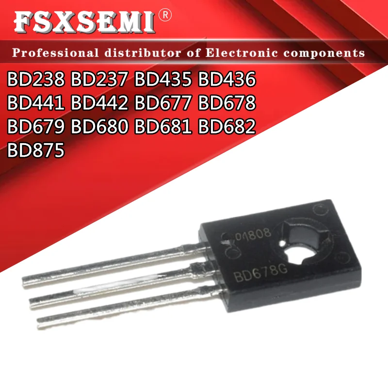 

10pcs BD237 BD679 BD680 BD681 BD682 TO-126 BD238 BD677 BD678 BD875 BD435 BD436 BD441 BD442 TO126 Transistor BD682G