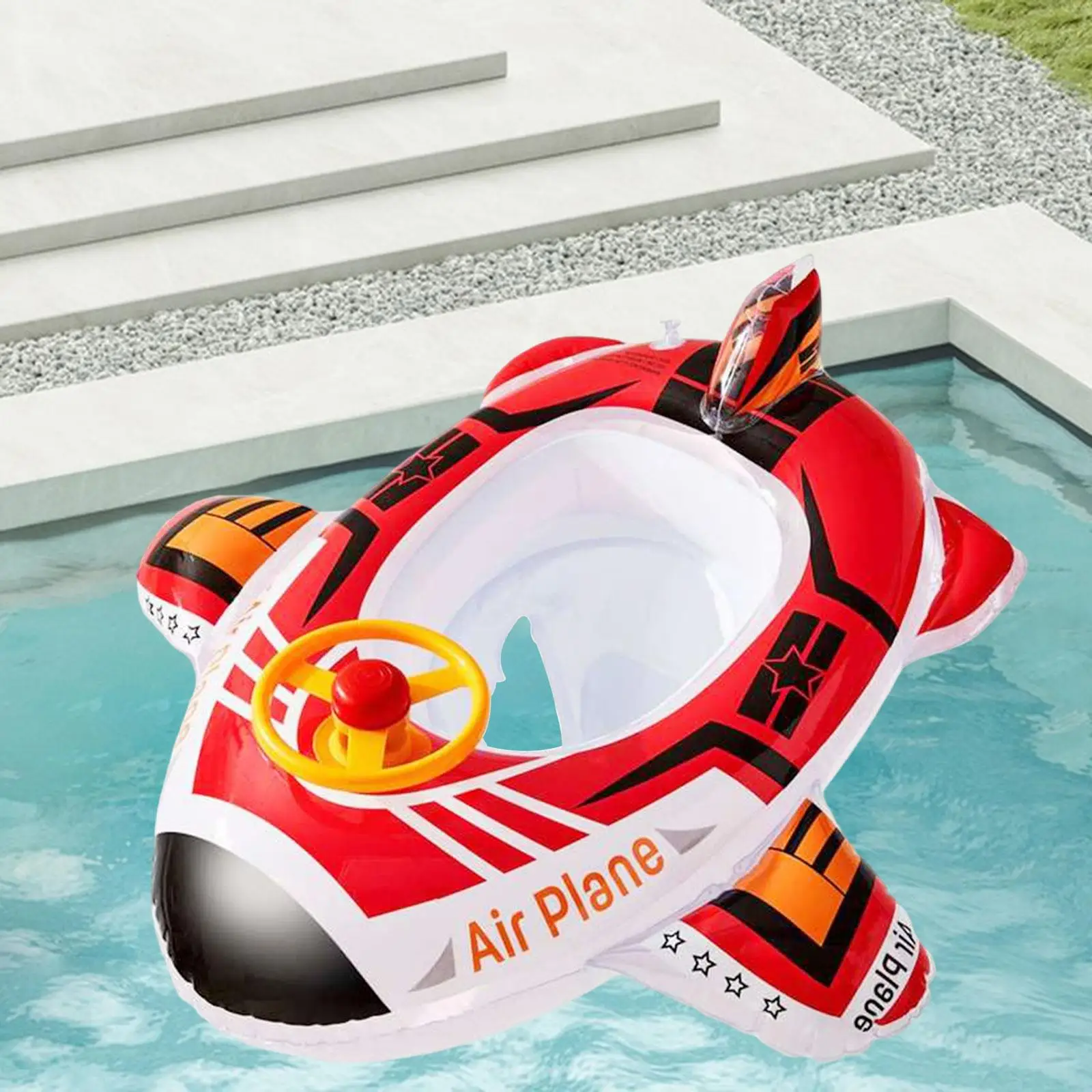 Inflatable Float Seat Summer Ride on Inflatable Floating with Steering Wheel Water Pool Floating Party 1-5 Years Old Toys