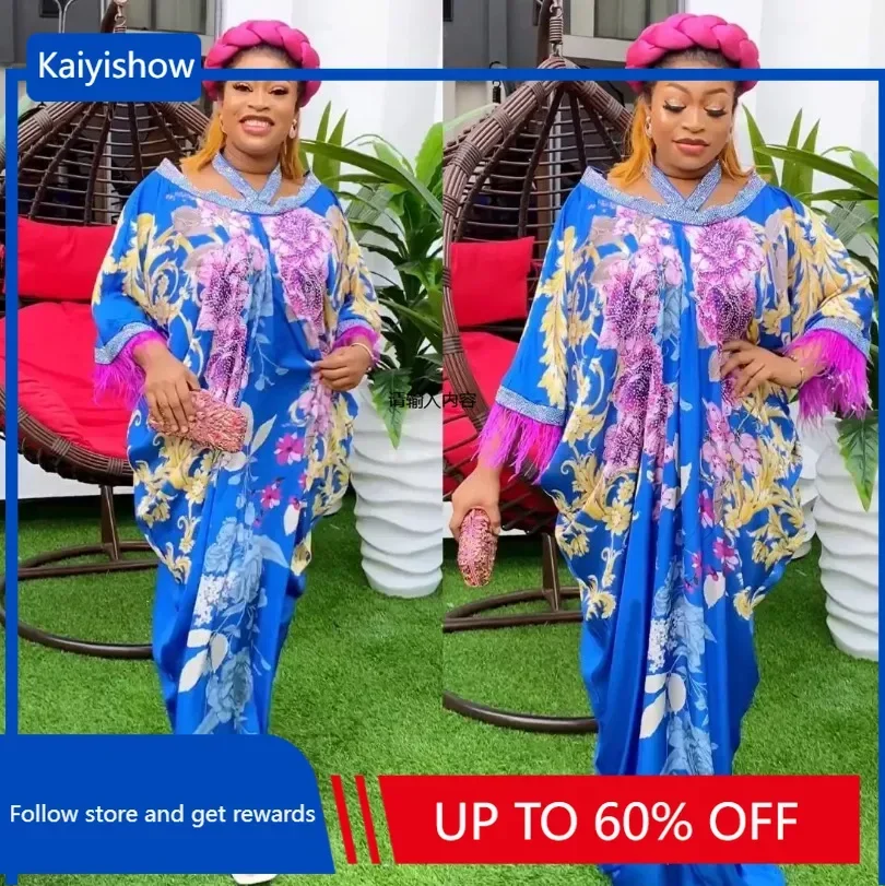 

2024 African Dresses for Women Traditional Africa Clothing Dashiki Ankara Outfits Gown Abayas Robe Muslim Kaftan Maxi Long Dress