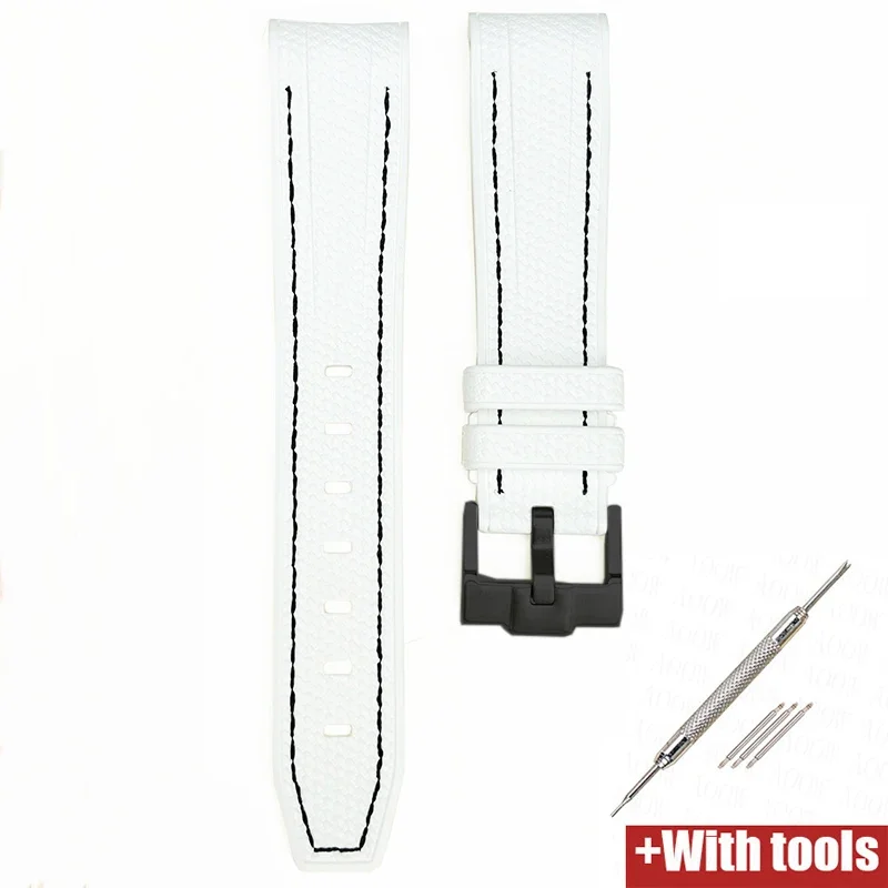 Premium 20mm Rubber Silicone Watch Band - Curved End Wrist Bracelet