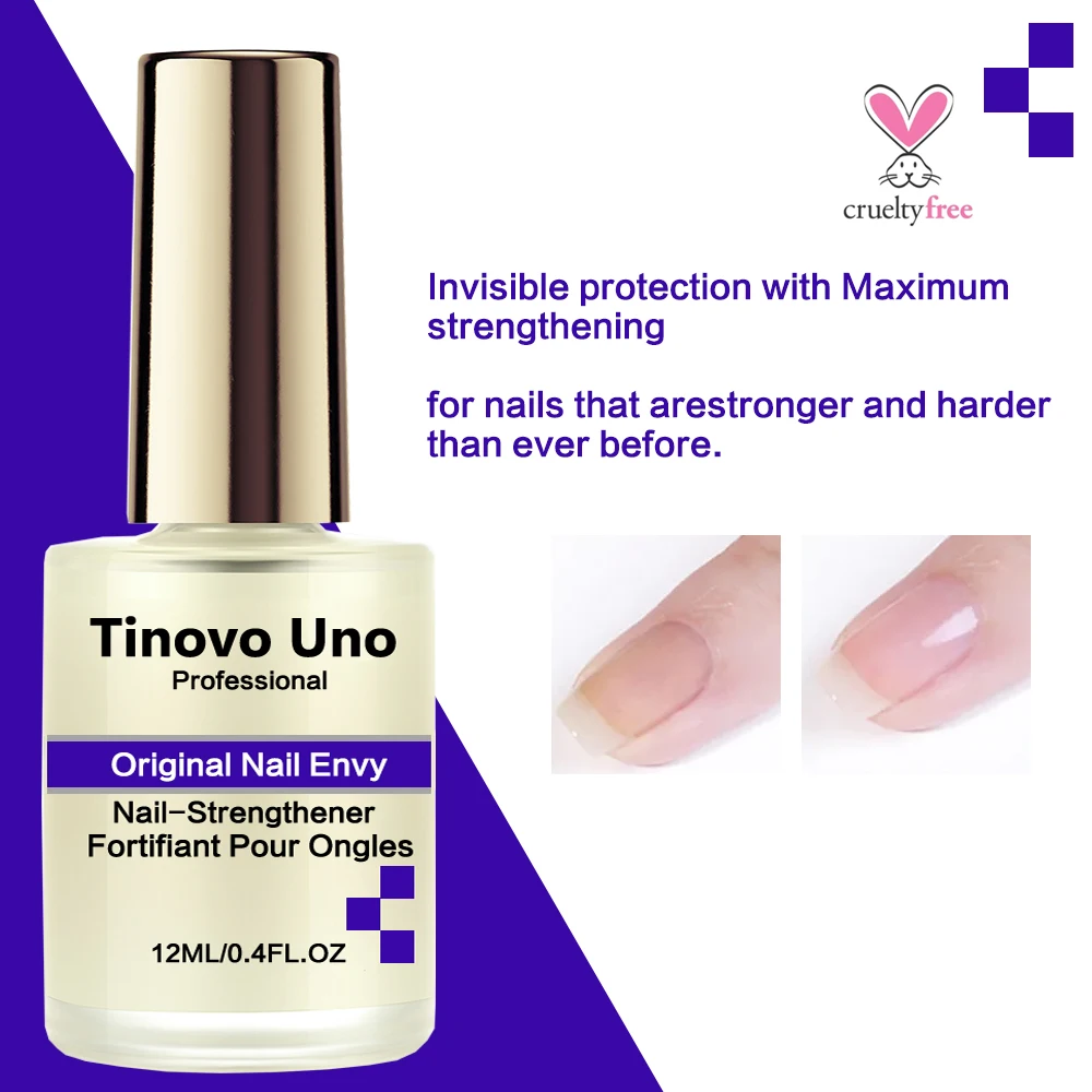 Nail Strengthener Tinovo Uno Orignal Nail Strengthener 12ml Keratin Nail Ridge Filler Base Oil Hardener for Repair Brittle Damaged Nails Manicure