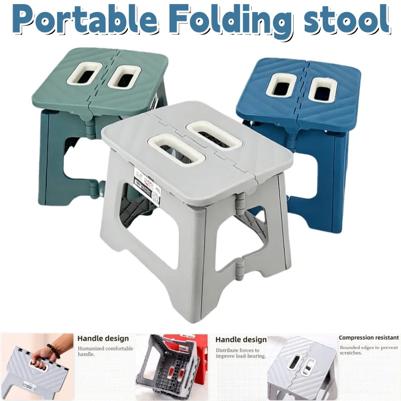 Tabouret Portable pour enfants, chaise pliable en plastique épais avec poignée pour usage intérieur/extérieur, Camping, randonnée, barbecue, chaise de pêche