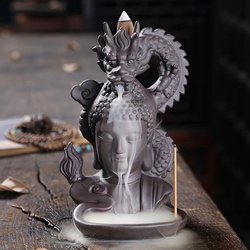 

Zen Buddha Incense Burners Backflow Incense Burner Holder Home Decor Stick Backflow Incense Burner Holder Buddha Decor