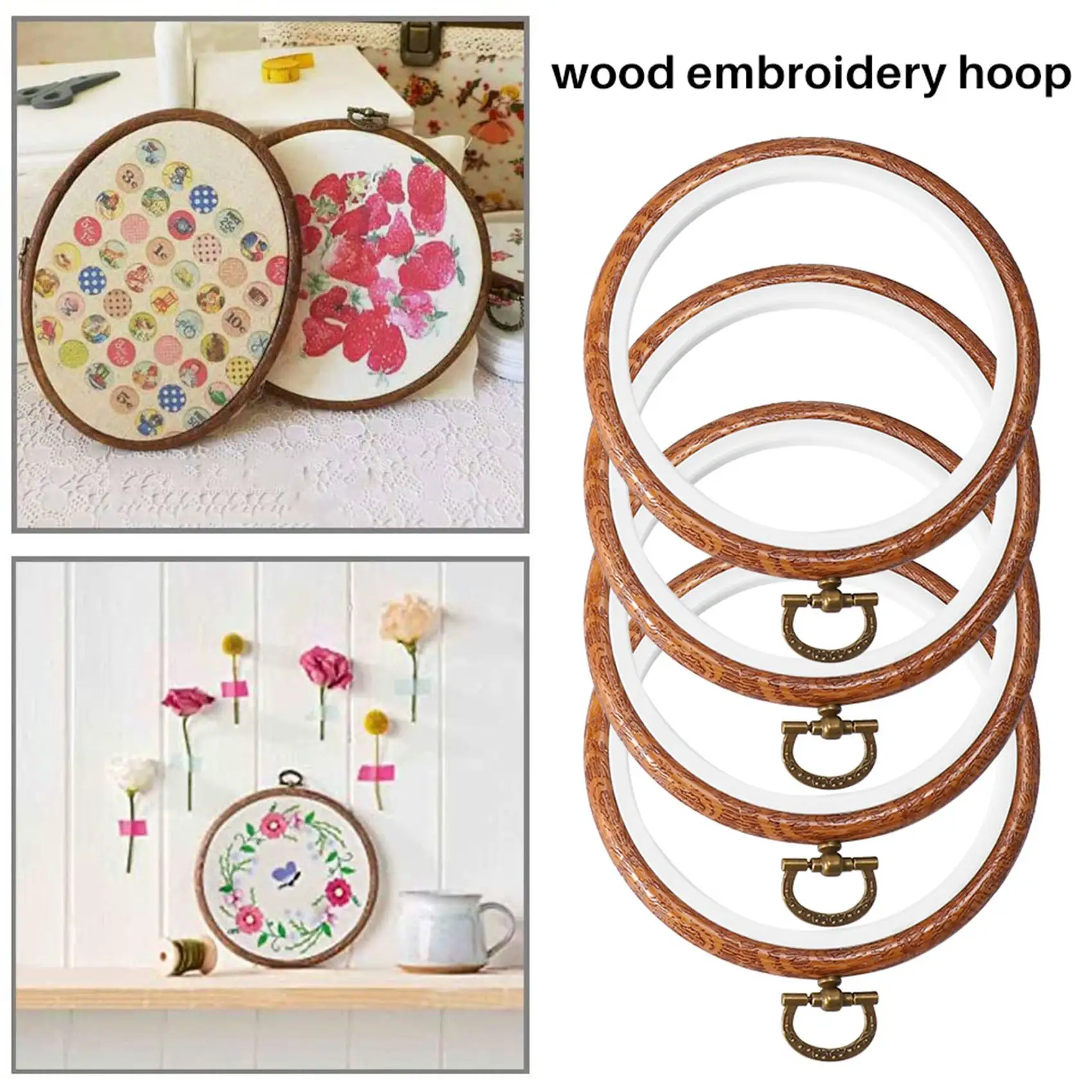 15pcs Bamboo Embroidery Hoops Set, 12 Inch Embroidery Hoop