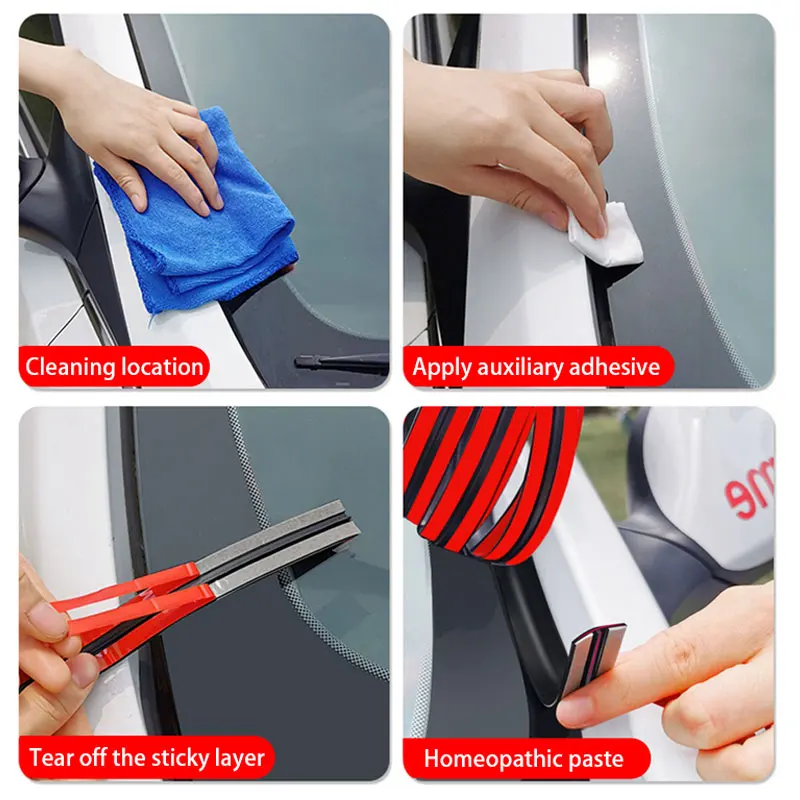 Car Seal Strips SEAMETAL 2/4/8m Windshield Sunroof Rubber Seal Strip 27mm Car Roof Window Edge Seal Protector Waterproof Dustproof Weather Strip