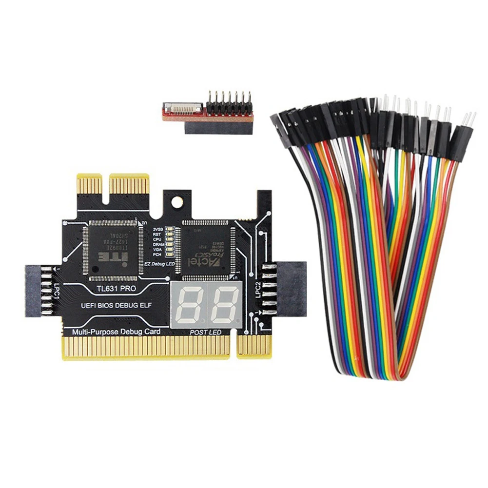 

TL631 PRO Universal Laptop PCI Diagnose Card PC PCI-E Mini LPC Motherboard Diagnostic Analyzer Tester Debug Cards
