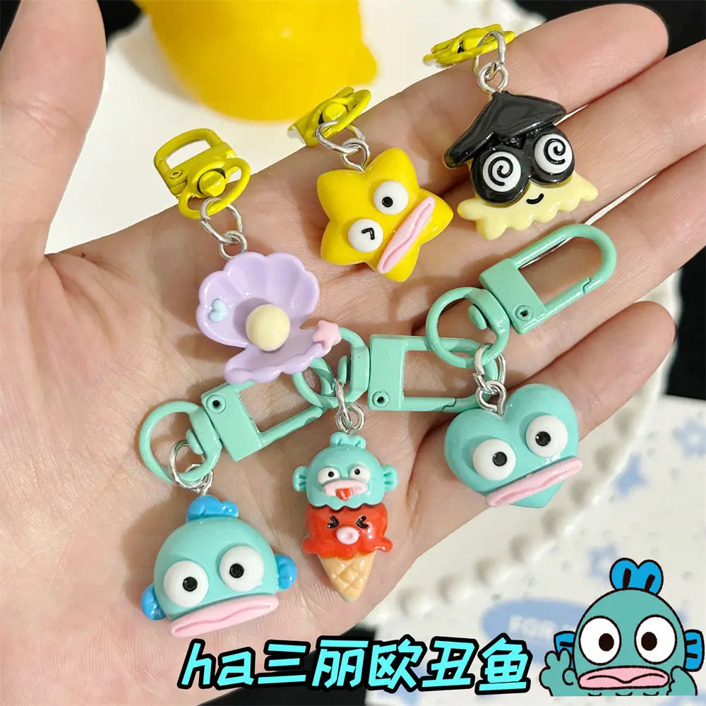 

Anime Kawaii Sanrio Hangyodon New Cartoon Funny Student School Bag Pendant Keychain Accessories Cute Girls Bag Accessories