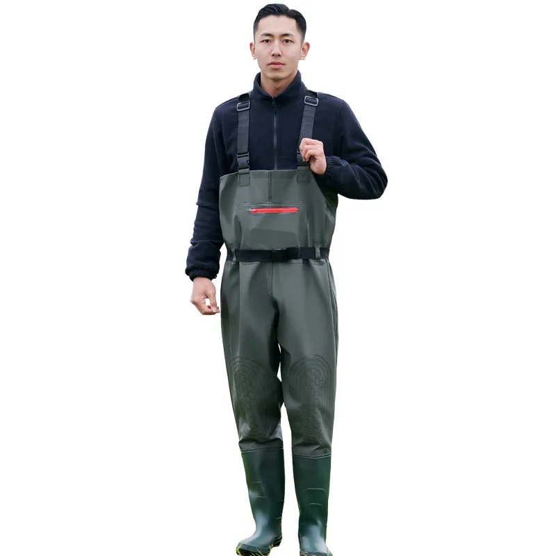 

PVC Fishing Waders,River Lake Lure Wading Pants, Travel Sea Clothing, Outdoors Waterproof Overalls, Breathable Comfort,Green