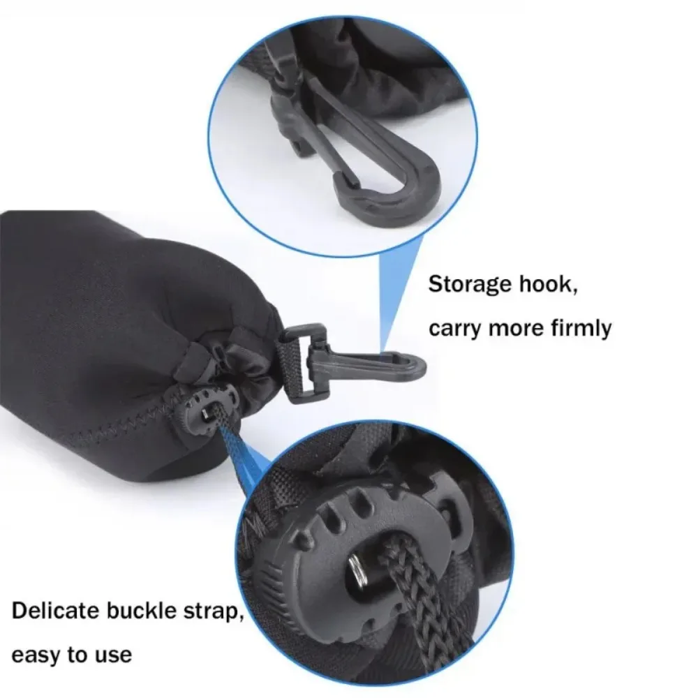 Waterproof Camera Lens Pouch Soft Drawstring Case for Canon Sony Nikon Most DSLR Lenses RF11