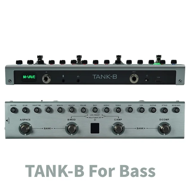 M-VAVE Tank-G guitar Multi Effects Pedal 36 Presets 9 Preamp Slot