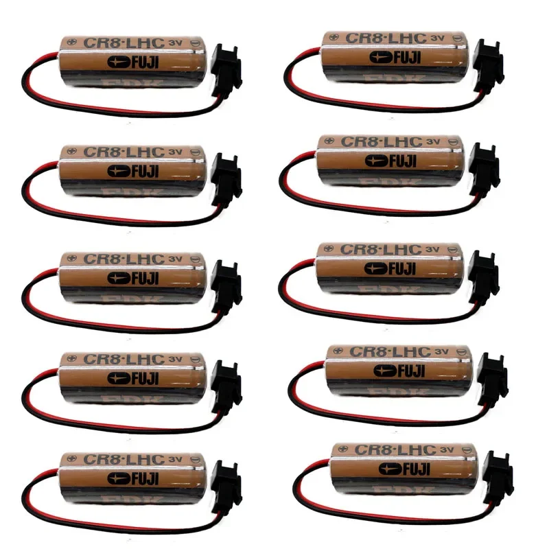 

10pcs Original Battery Pack CR8.LHC 3V 2600mAh CR17450SE CR17450 PLC Industrial Lithium Batteries with Connector For FUJI FDK