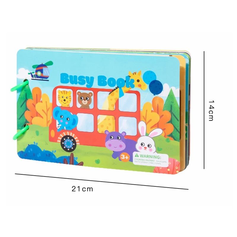 1pcs Children's Early Learning Enlightenment Quiet Book, Repeatedly Sticky Paper, Busy Book, Baby Puzzle, Science Teaching Toys 6