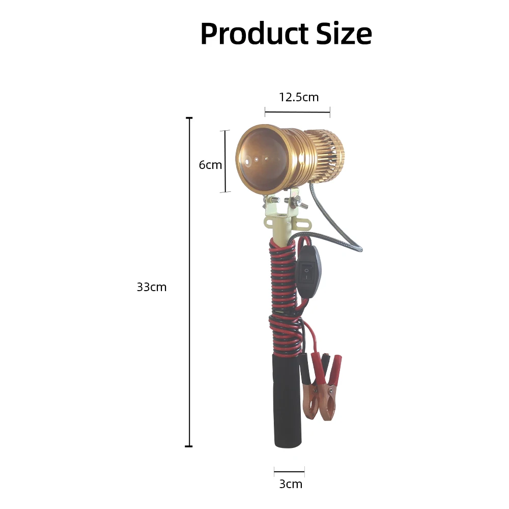 Telescopic Spotlight Long Range Flashlight for Hunting High Power led Flashlight Zoomable Fishing 12v Searchlight