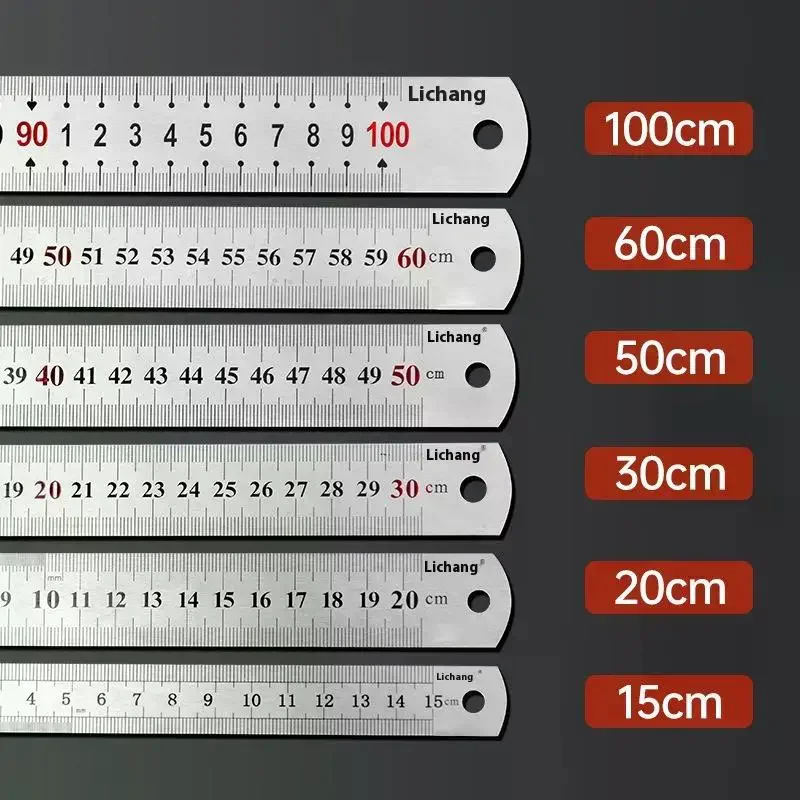 뜨거워요 15-100CM 무광택 새틴 크롬 스테인리스 스틸 기계공 엔지니어용 자(밀리미터 눈금 포함)