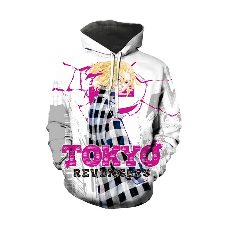 

Новинка, пуловер с рисунком из аниме «Мстители Токио», свитшоты, топы, мужские женские толстовки с 3D-принтом, одежда, повседневная одежда унисекс с длинным рукавом и капюшоном