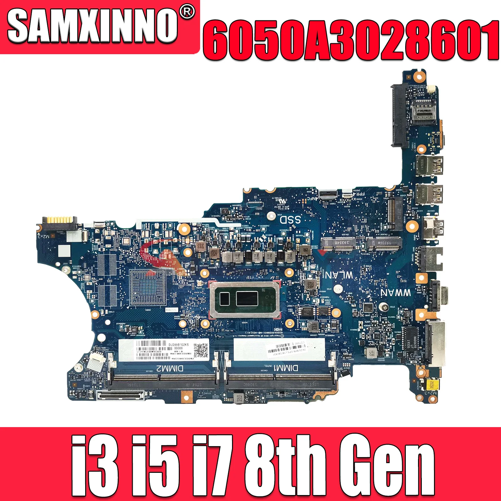

For HP ProBook 640 G5 Laptop Motherboard 6050A3028601 L58708-601 L58709-001 L58708-501 with i3 i5 i7 8th Gen CPU 100% Tested OK