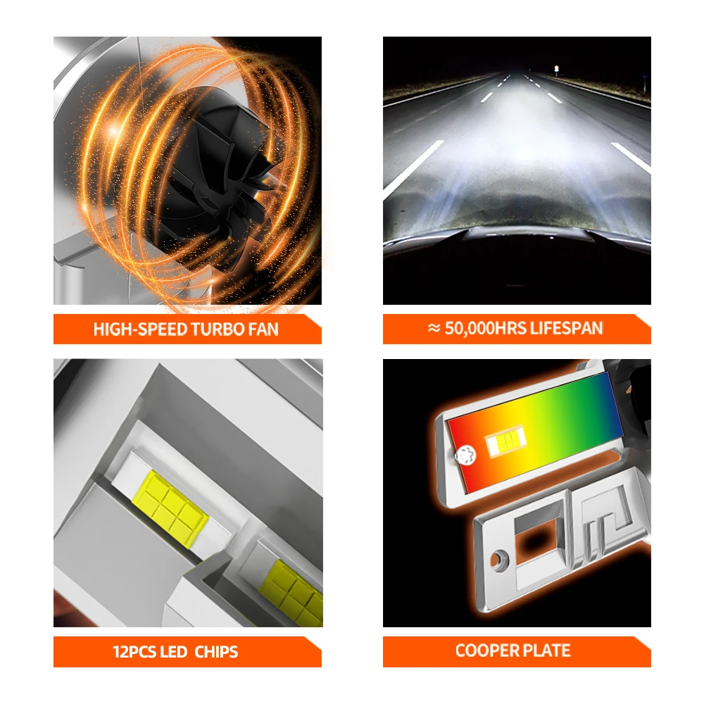 60W/2PCS 60000LM H4 H19 LED Headlight Bulbs w/ Fan Car Headlamps 9003 HB2 P43T HS1 Hi/Lo Beam 6000K 12V