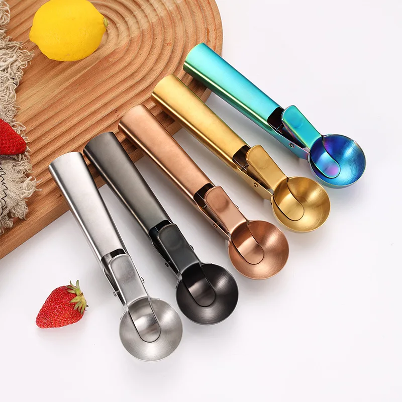 Cylindrical Ice Cream Scoop Large Stainless Steel Cylinder Ice Cream Ball  Spoon With Trigger Release Ice Cream Accessories - AliExpress