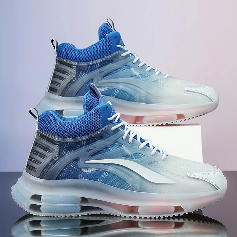 Spring and Summer Men's Fashionable Street Style Walking Shoes, Suitable for Outdoor Activities in All Seasons, Comfortable Non-Slip Lace-Up Sports Shoes for Men