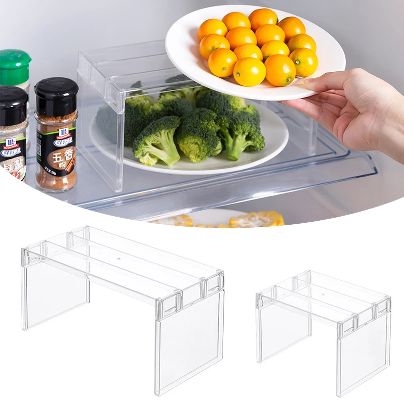 Transparent Assemble Fridge Shelf Divider Space Saving Rack