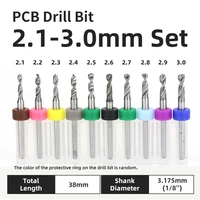 TOOLEYE 10 pièces PCB foret ensemble Micro perceuses carte de Circuit imprimé 1/8 "tige Mini CNC forets 0.1-3.175mm outils de forage 6