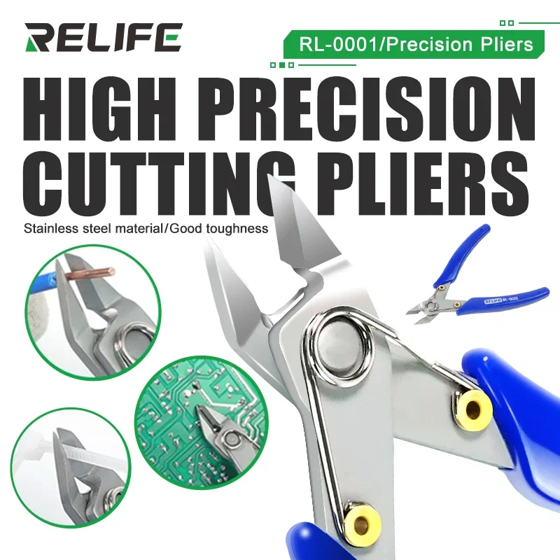 

5" Precision Diagonal Pliers Cutting Pliers for Wire Cable Cutter High Hardness HDR 56-58 Electronic Repair Hand Tools