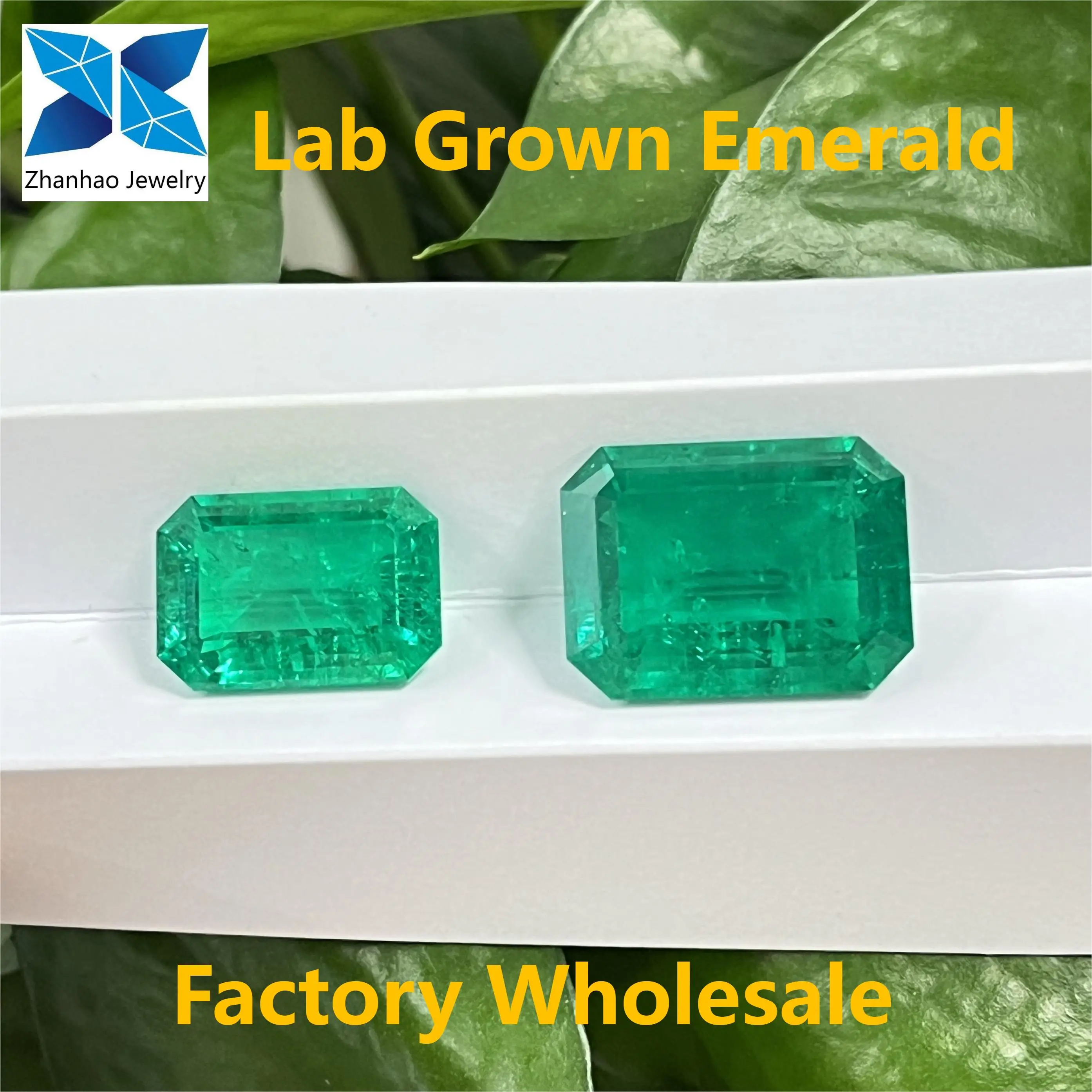 

Columbian Emerald Lab Grown Loose Gemstone Muzo Green Smaragd Hydrothermal Square Step Cut Synthetic Full Size