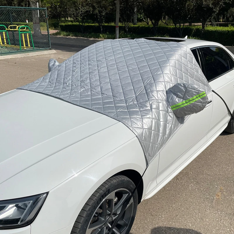 Car Windshield Snow Sun Shade Cover Heat Protection With Mirror For Car sedan SUV Truck Van Coupe