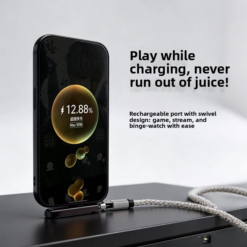 Universal 2-in-1 Phone Stand with 240W USB-C Fast Charging and 360° Rotating Bracket Adapter