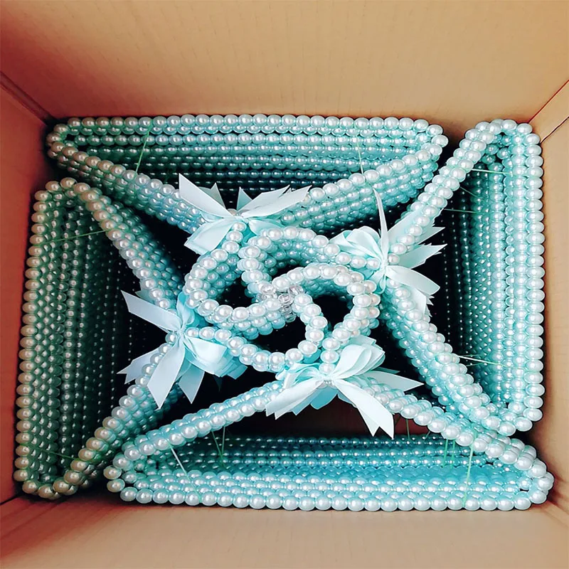 

2PCS/Lot Baby Hangers For Clothes Kids Pet Pearl Plastic Hanger Child Clothes Rack Pet Dog Clothes Pearl Hanger Wardrobe Baby