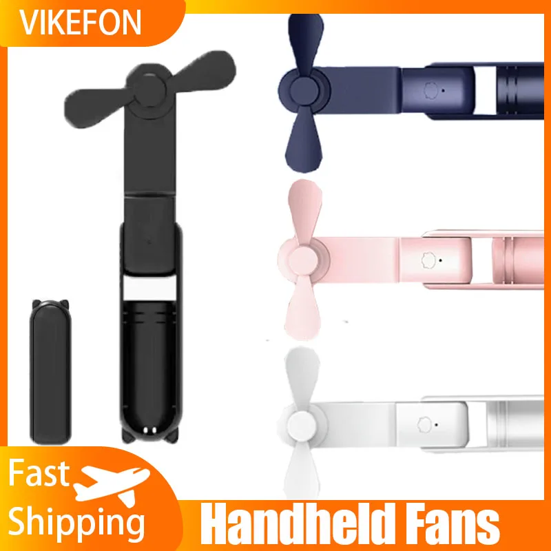 3-speed Adjustable Handheld Fan USB Charging Portable Mini Fan Power Bank 2-in-1 Folding Summer for Sports Travel Work Use
