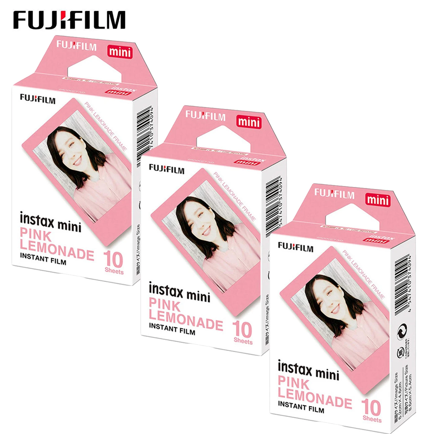 10/20/30 Fogli Fujifilm Instax Mini Pink Lemonade Film Photo Paper Per Fuji Mini12 11 8 9 7S 25 26 70 90 Instax Camera Mini Film