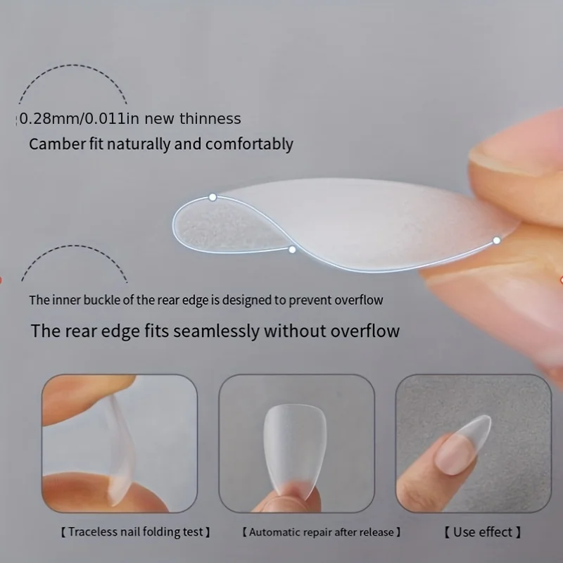 330 Short Almond Nail Tips Boxed Upgraded Matte Gel Nail Stickers Without File Pre-Shaped Full Coverage of Short Almond Nails