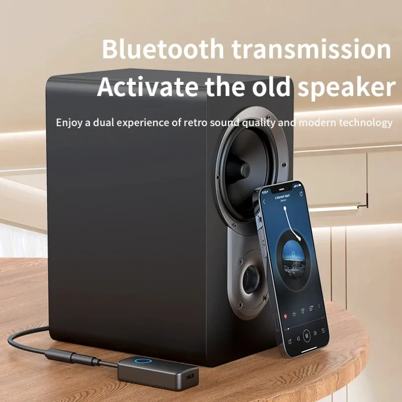 2-In-1 Bluetooth 5.4 Audio Receiver Transmitter Display 3.5mm AUX Wireless Audio Adapter For Car Airplane Speaker TV PC