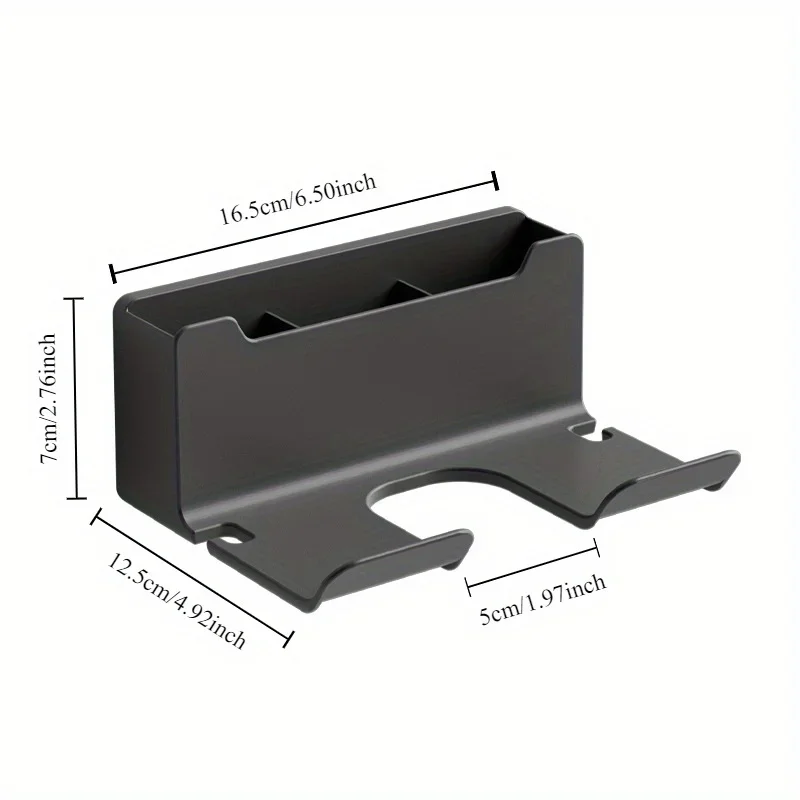 Hair Dryer Bracket Plastic Wall Mounted Bracket Hair Dryer Storage Box Bathroom Hair Tooth Brush Holder 1pc