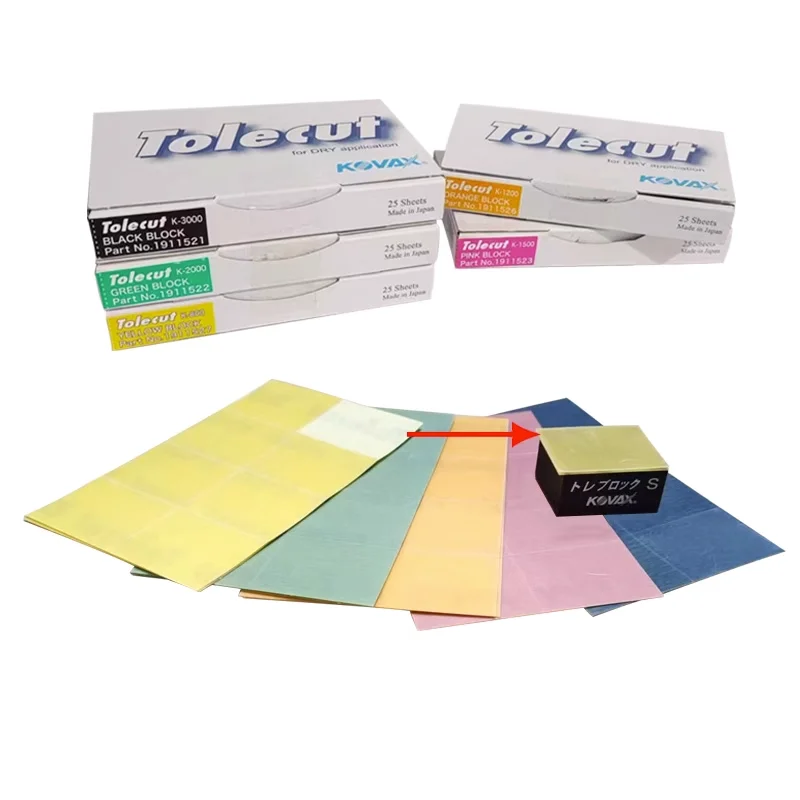 Japan KOVAX Tolecut polish sand paper sandpaper set 8 cuts to face of toleblock sanding for automobile polishing 800/1200/1500/2000