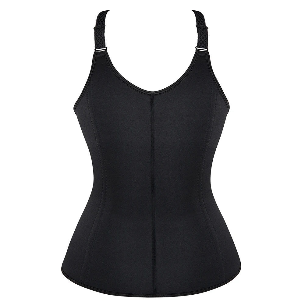 Adjustable Straps Front Zipper And Hooks Neoprene Steel Boned