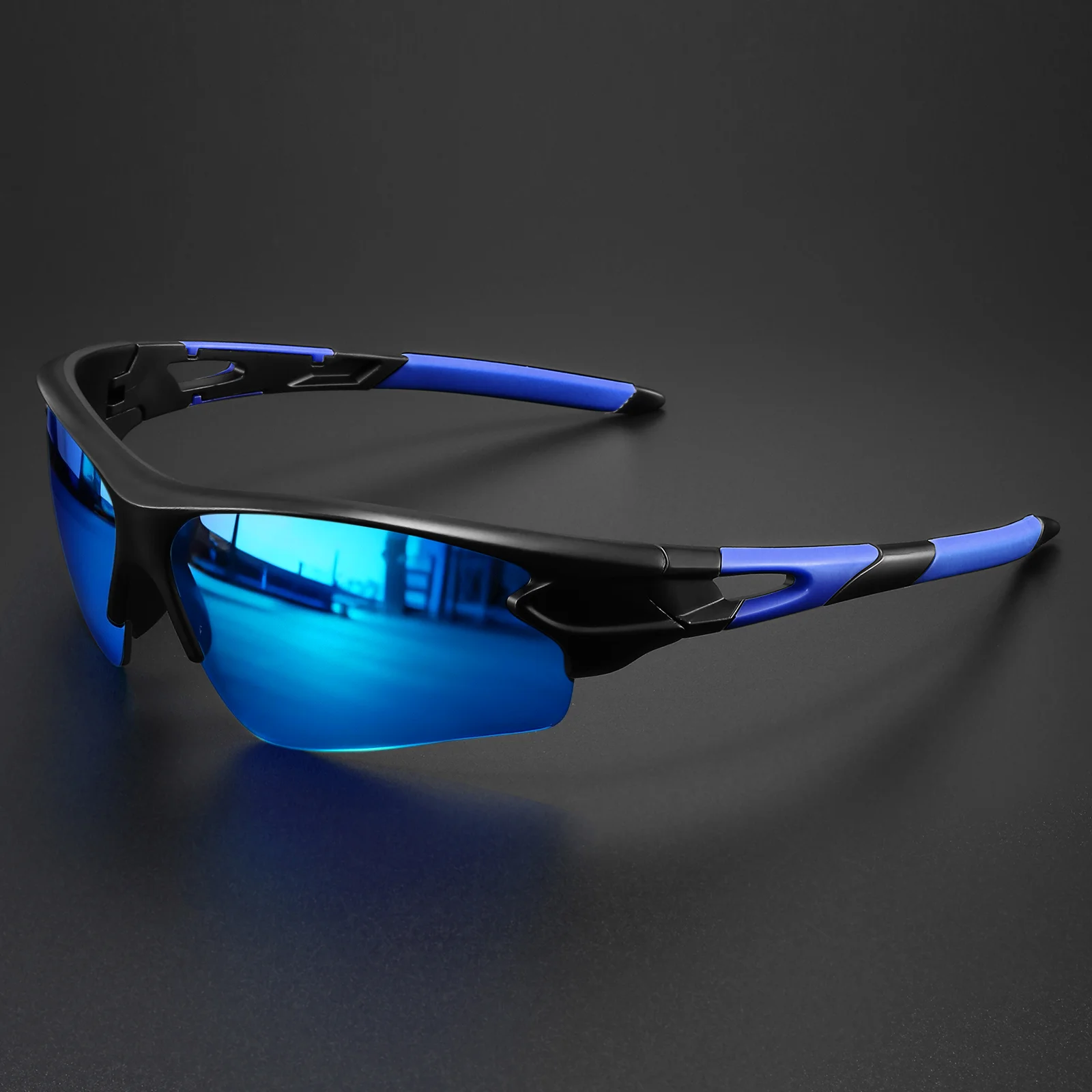 Klassische, farbenfrohe Sport-Sonnenbrille – umlaufendes Design, bequeme Unisex-Passform für Radfahren, Laufen, Wandern und Outdoor – Detail 10