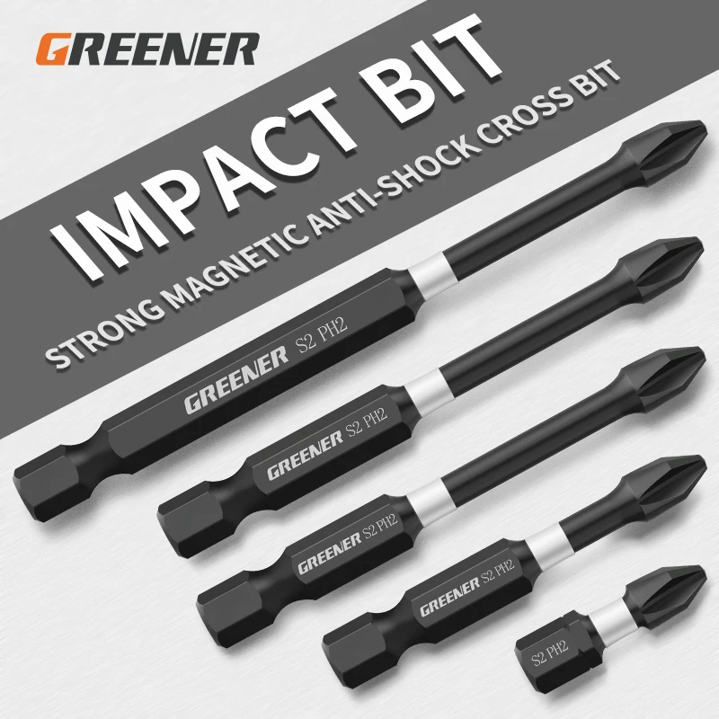 Greener Drill Bit Strong Magnetic Screw Electric Screwdriver Set 25 50 70 90 150mm Batch Head Cross High Hardness