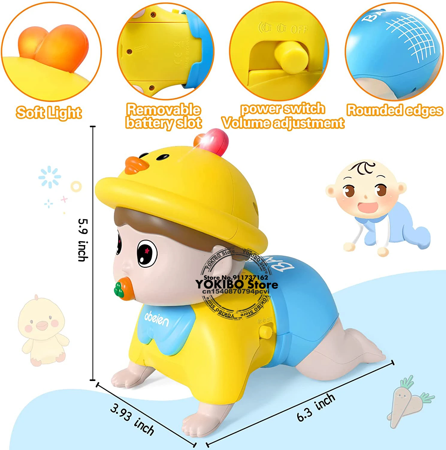 Crawling Baby Toys 18 Months + Toddler Musical Toys Baby Toys 18 Months + Early Educational Toys for Infant Toys Baby Toys 6