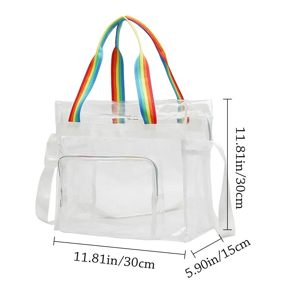 Borsa a tracolla in gelatina di PVC borsa a tracolla trasparente di grande capacità di moda semplice borsa a tracolla Color caramella da donna