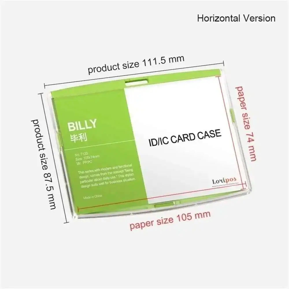 Id Acrylic Case Business Card Holder Employee Badge Company Supplies (large Puls Size 105*74mm)