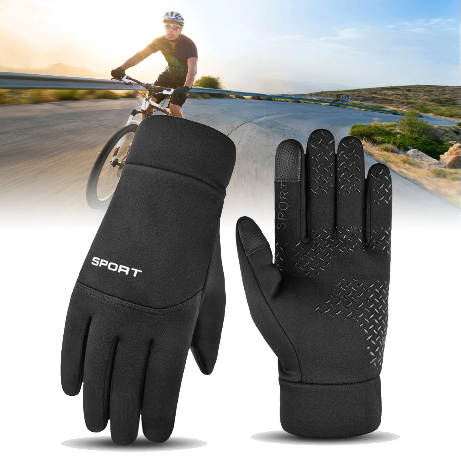 Men's Sport Gloves Windproof Waterproof Winter Outdoor Gloves Touch Screen Climbing For Outdoor Sports