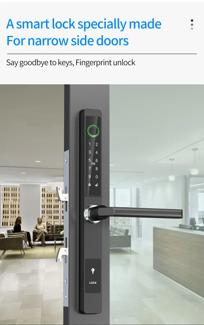Waterproof Sliding Door Smart Lock TTLock App Fingerprint Digital Code RFID Card