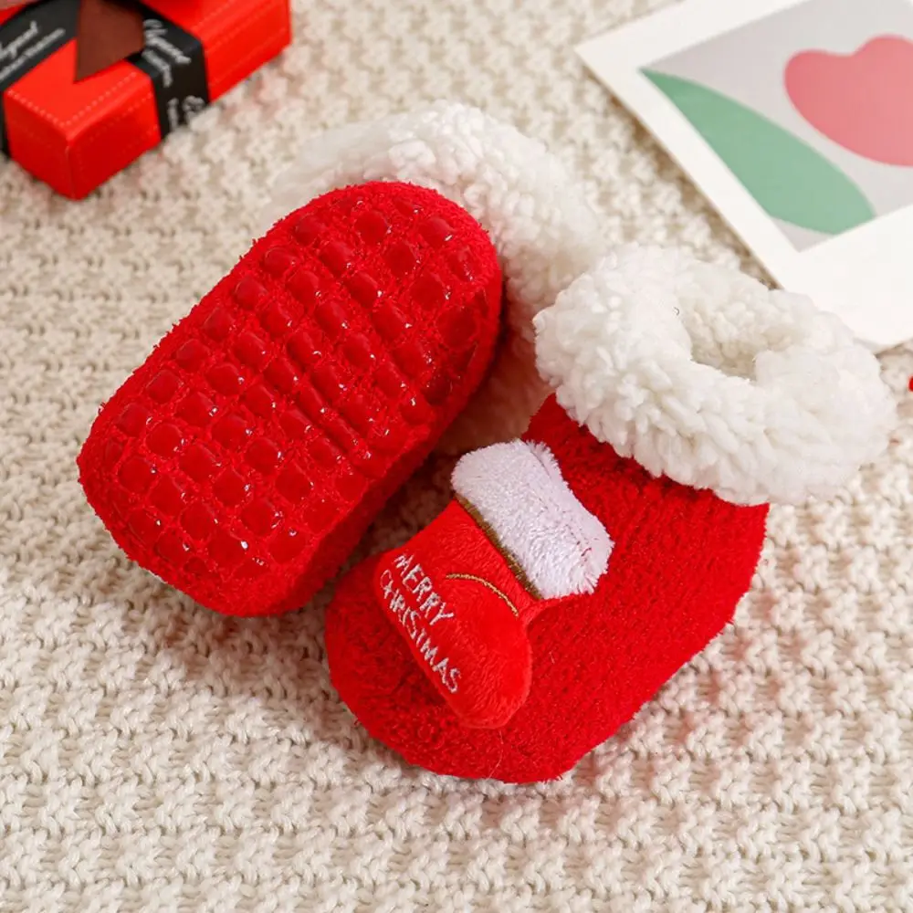 Description Picture 5 of itemCute Lamb wool Christmas Baby Socks Anti Slip Thicken Newborn Floor Sock Middle Tube Santa Claus New Year Toddler Socks Kids