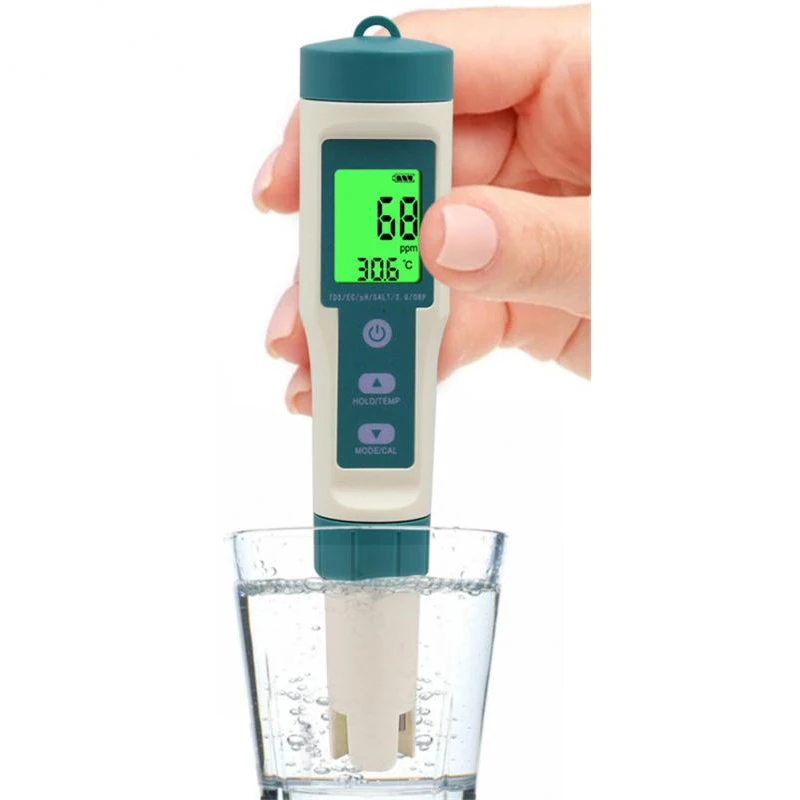

High Quality PH Meter 8 in1 TDS/Temp/EC/H2/ORP/S.G Water Quality Tester Pen Conductivity Detector Monitors Purity Measure Tool