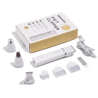 Mewoofun 4 w 1 Pet elektryczna maszynka do strzyżenia włosów z 4 ostrzami trymer do pielęgnacji szlifierka do pazurów profesjonalne ładowanie strzyżenie dla psów kot 6