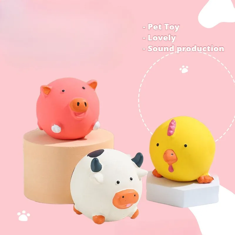 

pet vocalization latex toy Cartoon animal Soft bite resistant Dog toy Clean teeth puppy tool pet chew toy